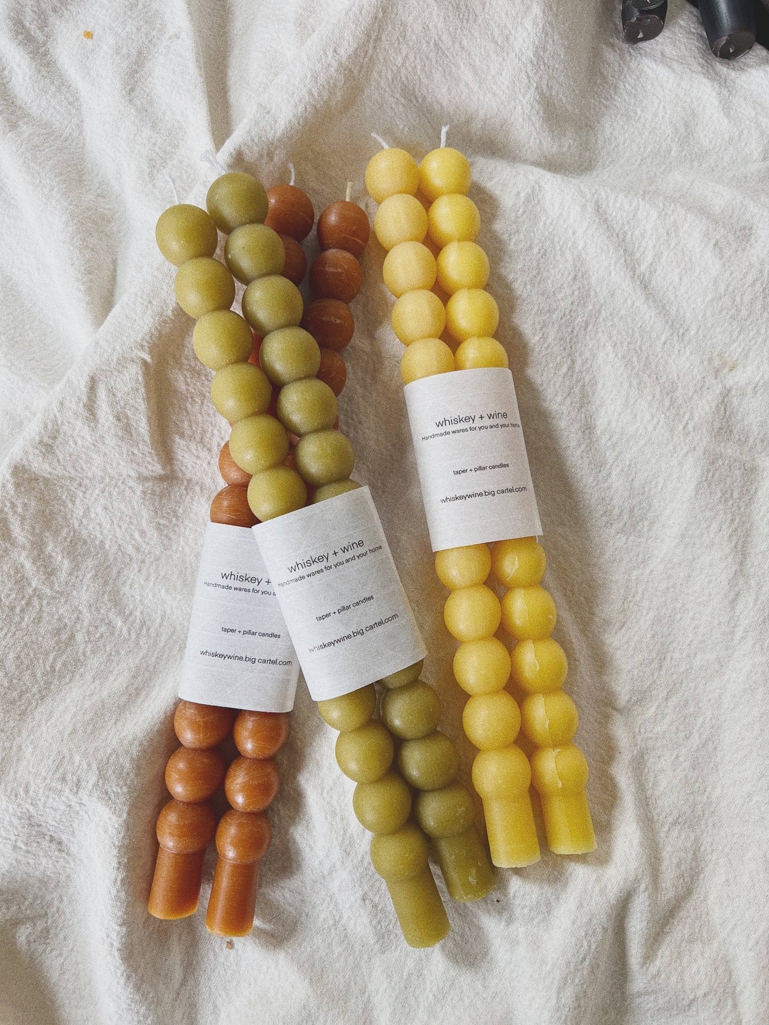 Bauble taper candle: Natural beeswax - HER Home Design Boutique